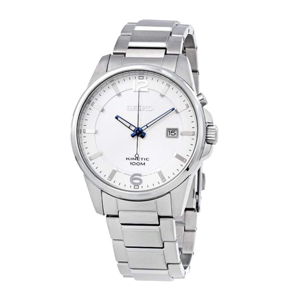 Seiko Kinetic 41mm Neo Sports Stainless Steel Silver Dial Men`s