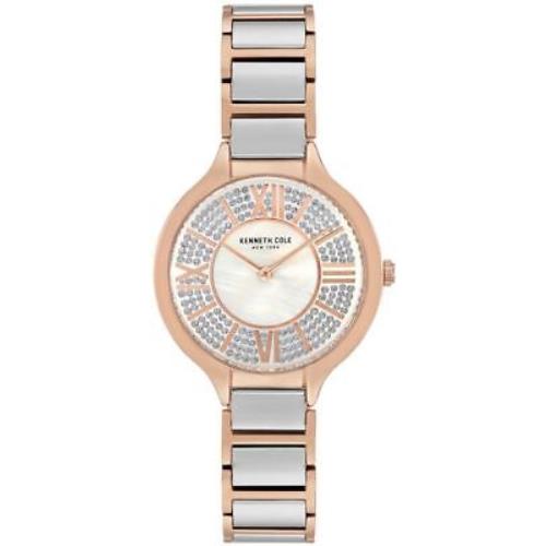 Women`s Kenneth Cole Classic Two Tone Rose Gold Steel Band Watch KC51011004