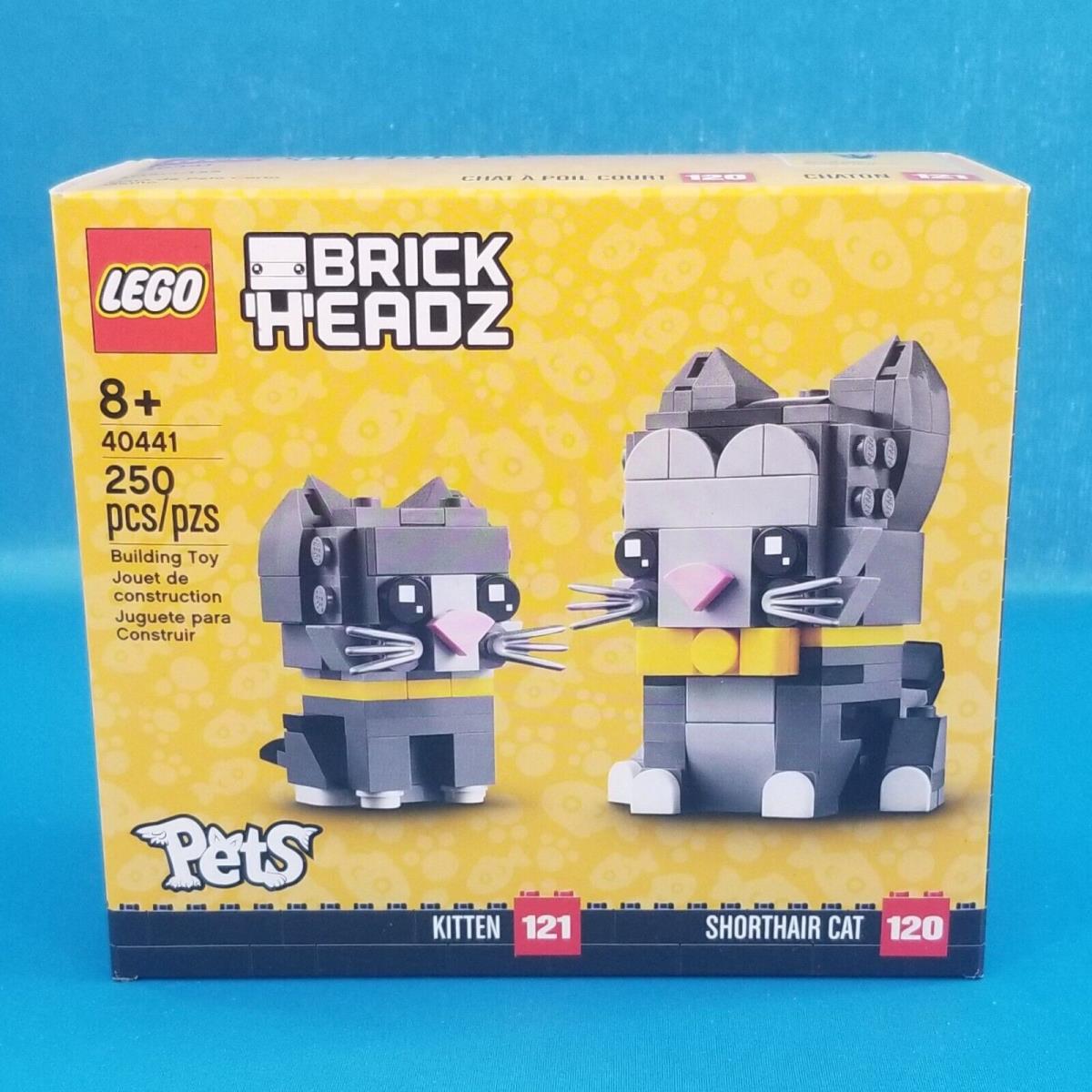 Lego Brickheadz Pets 40441 Shorthair Cats 120 121 Kitten Retired Exclusive