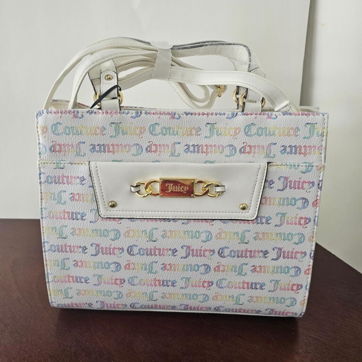 Juicy Couture White Multi Logo Off The Chain Tote Handbag