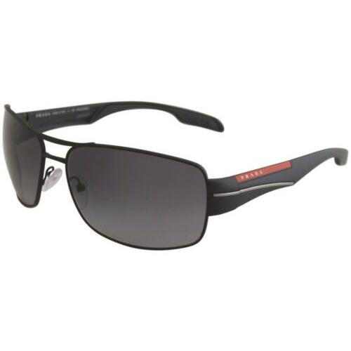 Prada Linea Rossa SPS53N SPS/53/N DG0-5W1 Black Pilot Polarized Sunglasses 65mm - Frame: Black, Lens: Gray
