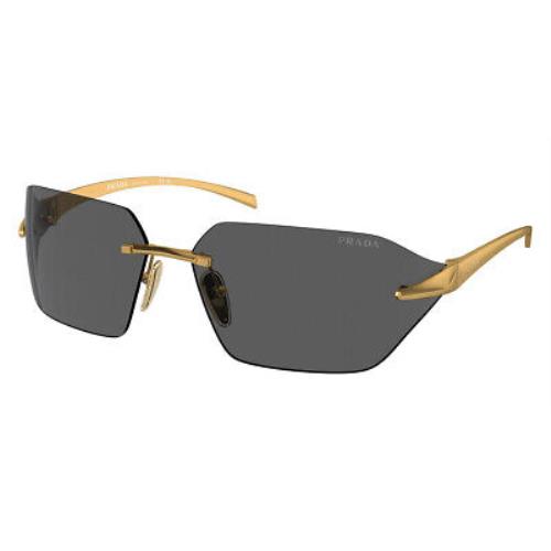 Prada PR A55S Sunglasses Men Satin Yellow Gold 71mm