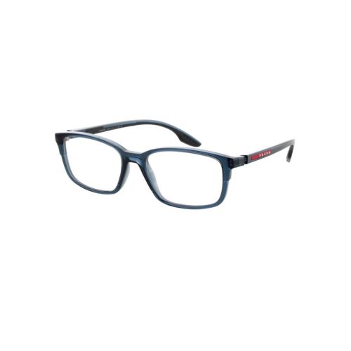 Prada Sunglasses Blue Transparent Black Square PS01PV Vps 01P CZH-1O1 54mm