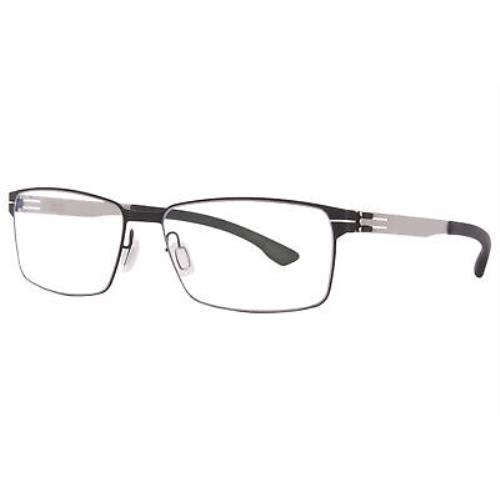 Ic Berlin Toru N. Eyeglasses Men`s Black/pearl Full Rim Rectangle Shape 57mm
