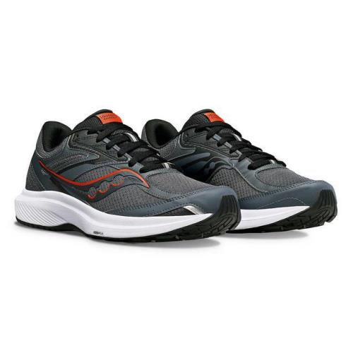 Saucony Men`s Lightweight Breathable Cushioned Running Sneakers Med Wide 2E Gray