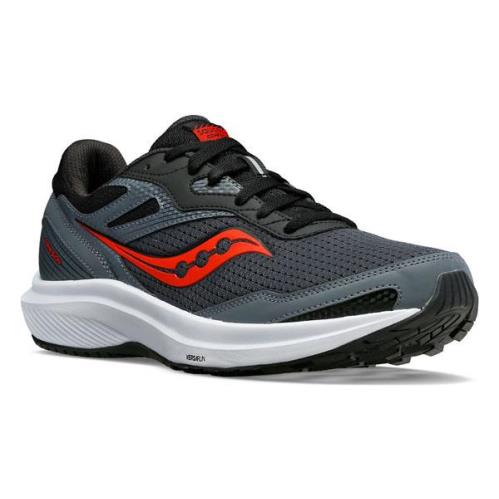 Saucony Men`s Breathable Comfortable Cushioned Running Sneakers Gray Red