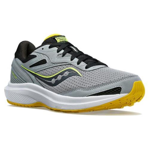 Saucony Men`s Breathable Comfortable Cushioned Running Sneakers Gray Yellow