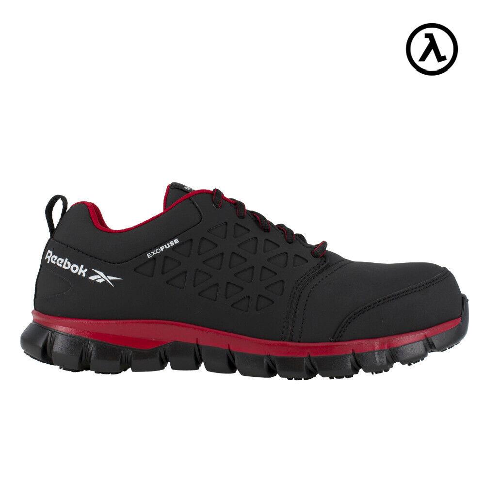 Reebok Sublite Cushion Work Men`s Athletic Shoe Black/red Boots RB4058 7