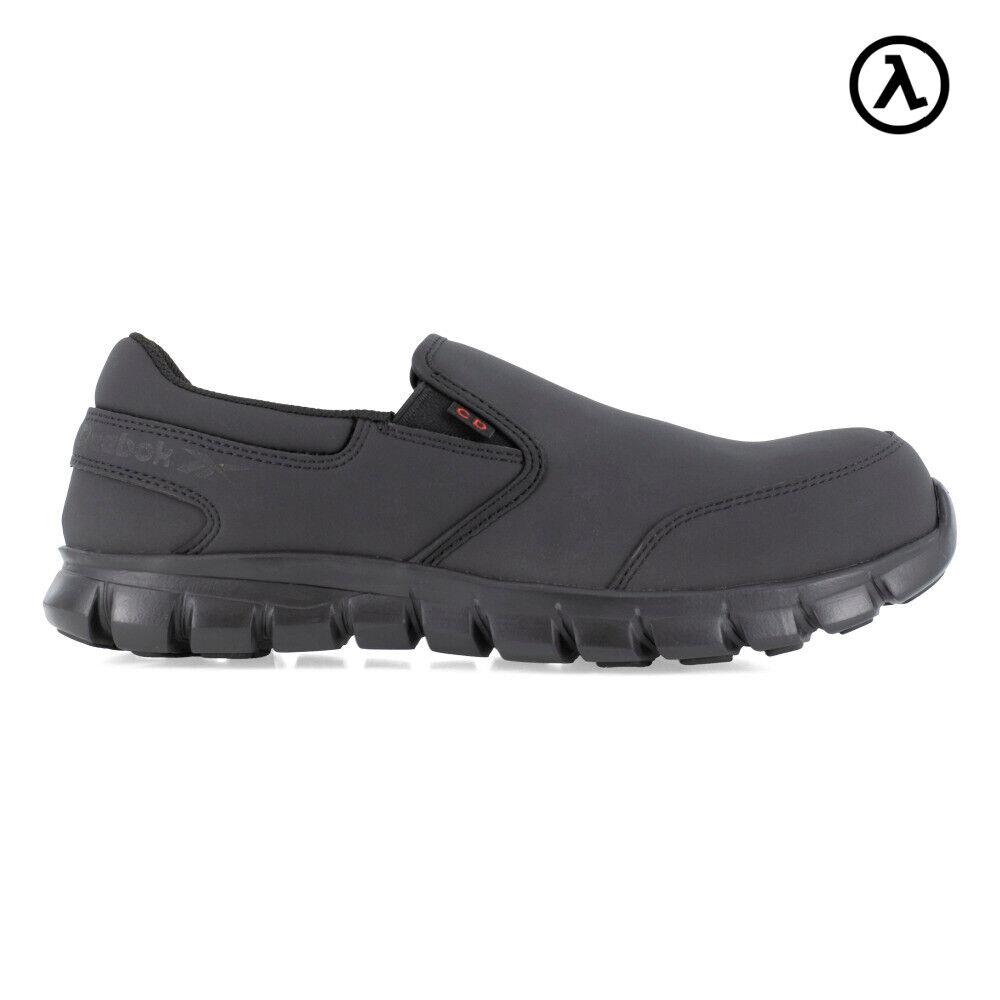 Reebok Sublite Cushion Work Men`s Athletic Slip-on Black Boots RB4044 - All Size - Black