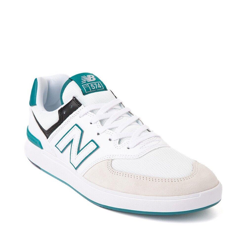 Mens New Balance 574 Court Athletic Shoe - White / Green - White / Green