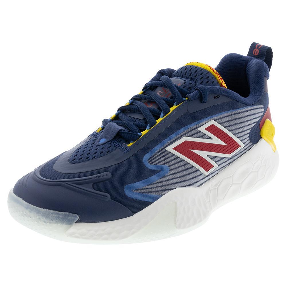 New Balance Men`s Fresh Foam Ct-rally D Width Tennis Shoes Navy and True Red - Navy, Red