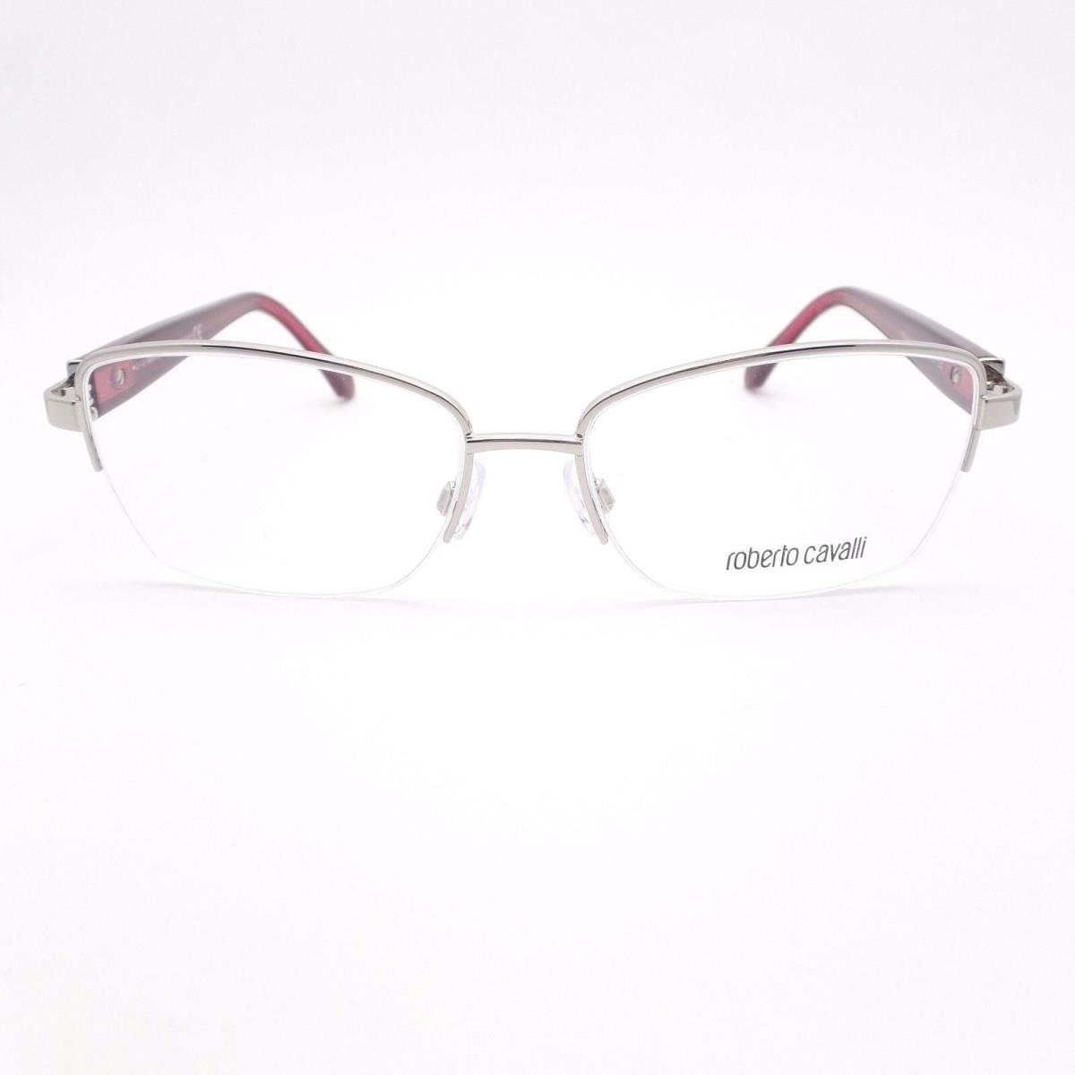 Roberto Cavalli 929 V A16 Silver Red Rhinestones Frames