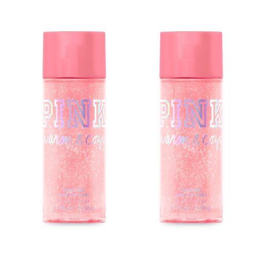 Victoria`s Secret Pink Warm Cozy Shimmer Body Mist 8.4 Fl.oz. Lot of 2