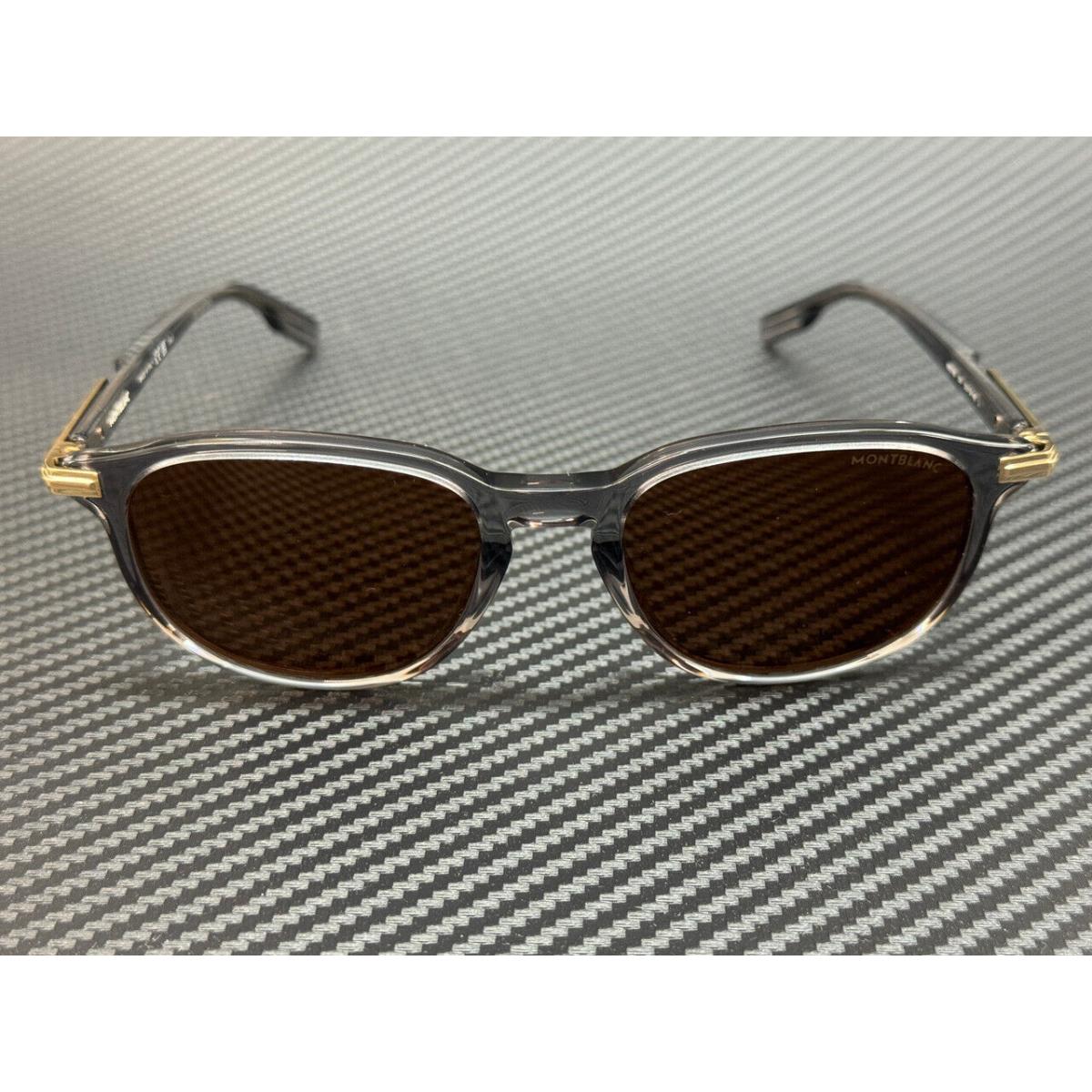 Montblanc Mont Blanc MB0276S 004 Grey Gradient Brown Men`s Large 52 mm Sunglasses