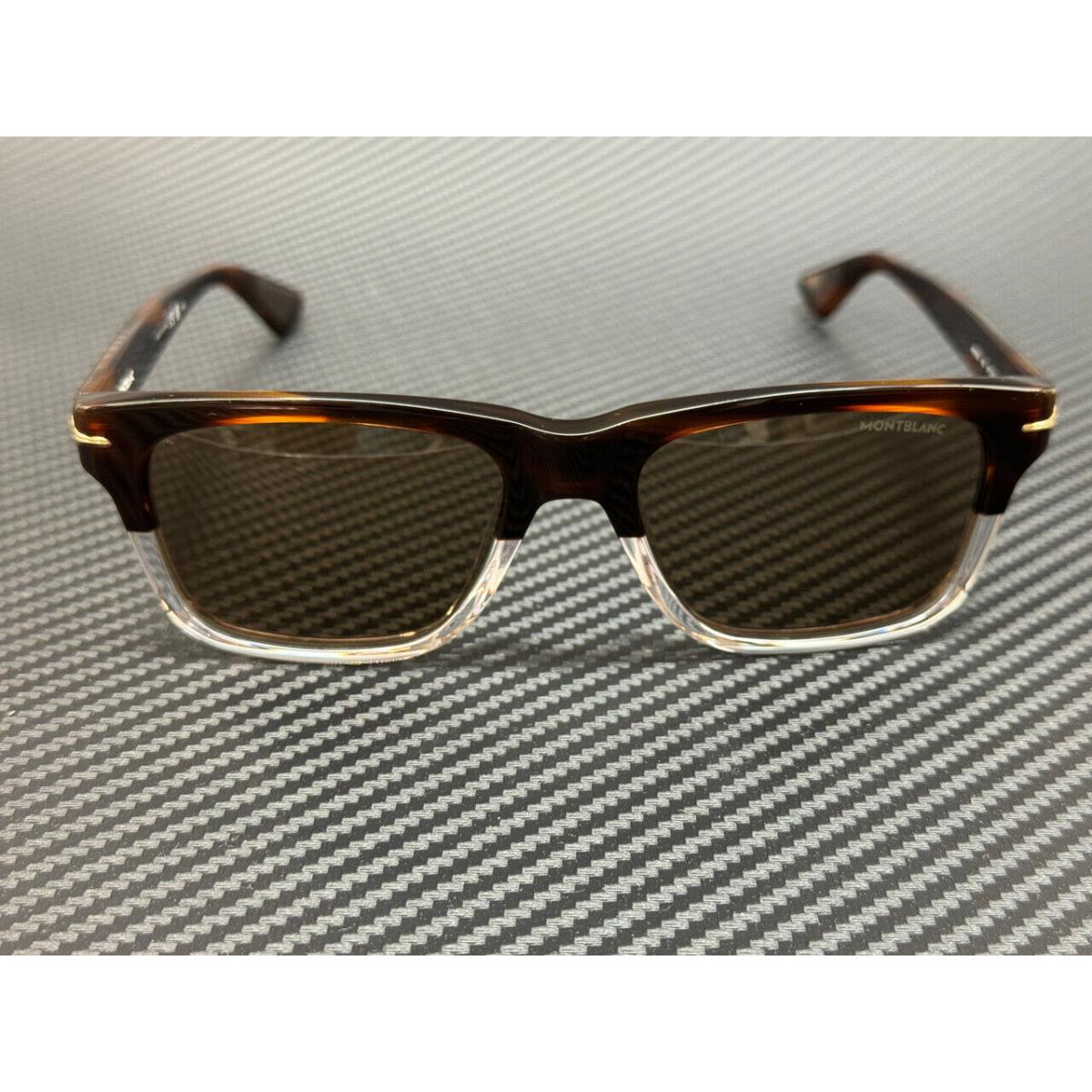 Montblanc Mont Blanc MB0263S 003 Havana Brown Men`s Medium 54 mm Sunglasses