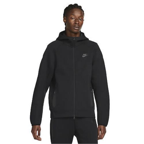Men`s Nike Sportswear Tech Fleece Black Windrunner Full Zip Hoodie