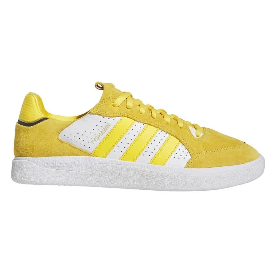 Men`s Adidas Yellow Tyshawn Low Skateboarding Shoes H06338 - Yellow , White