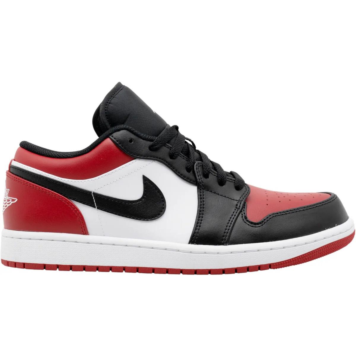 Nike Air Jordan 1 Low Bred Toe Sizes 8-15 Men`s Basketball Shoes. 553558-612