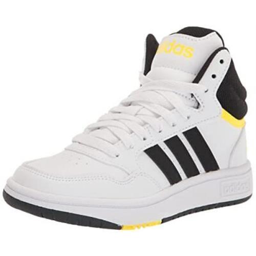 Adidas Hoops 3.0 Mid Basketball Shoe White/Black/Beam Yellow