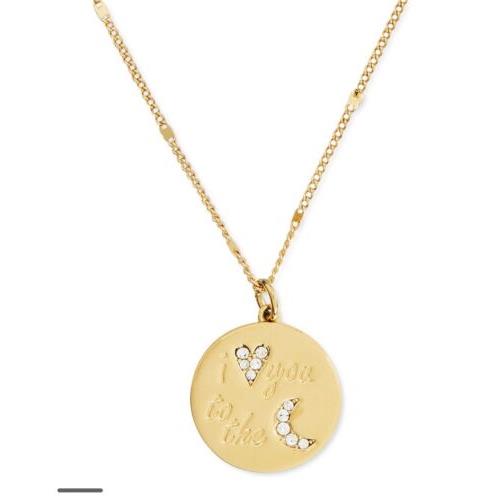 Kate Spade York Gold I Love You Moon Necklace - J2x