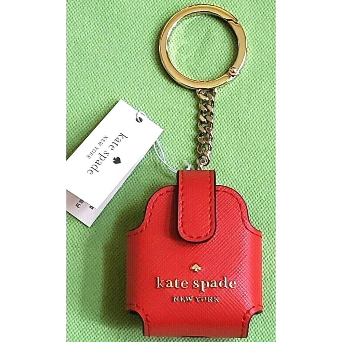 Kate Spade Staci Airpods Case Key Fob Bag Charm:nwt Gazpacho