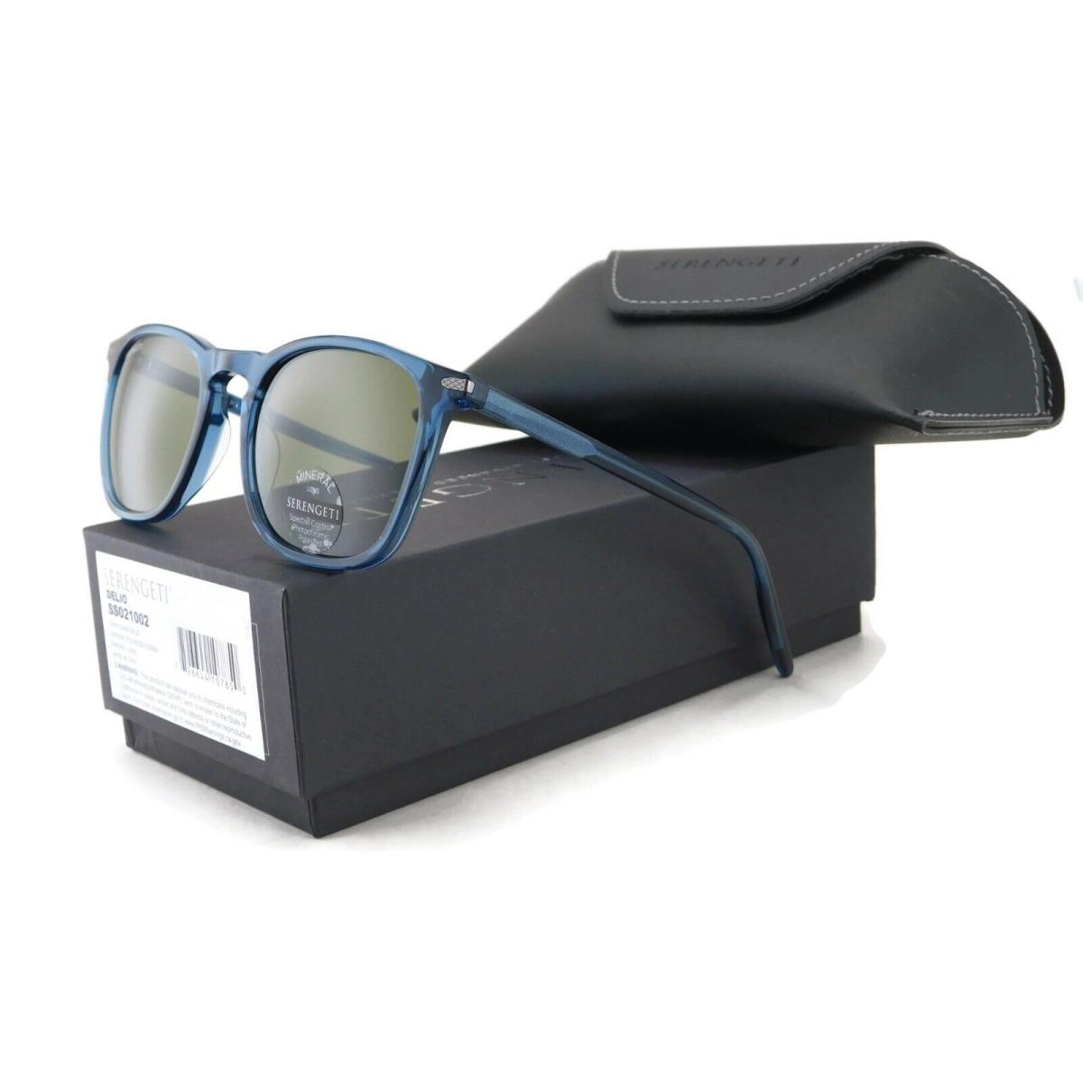 Serengeti Delio Sunglasses Shiny Dark Blue / Mineral Polarized 555nm Lens