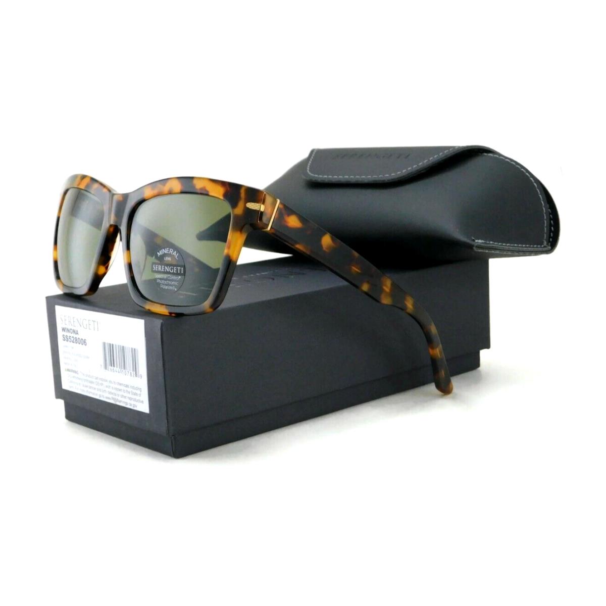 Serengeti Winona Sunglasses Shiny Tortoise / Mineral Polarized 555nm Len