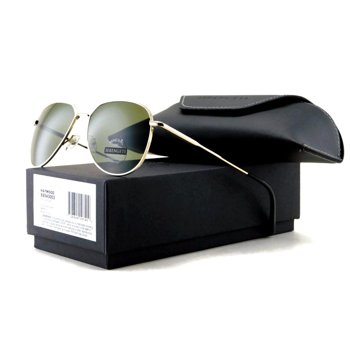 Serengeti Haywood Small Sunglasses Shiny Light Gold / Mineral Non-polar 555nm