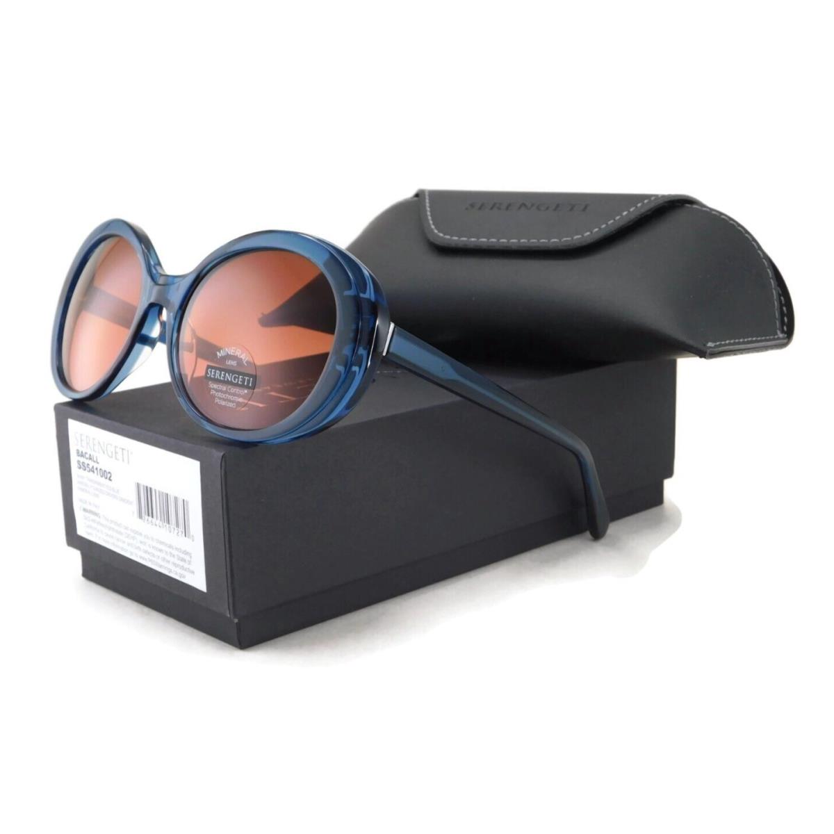 Serengeti Bacall Sunglasses Blue / Polarized Drivers Gradient Glass Lens - Frame: Shiny Transparent Fed Blue, Lens:
