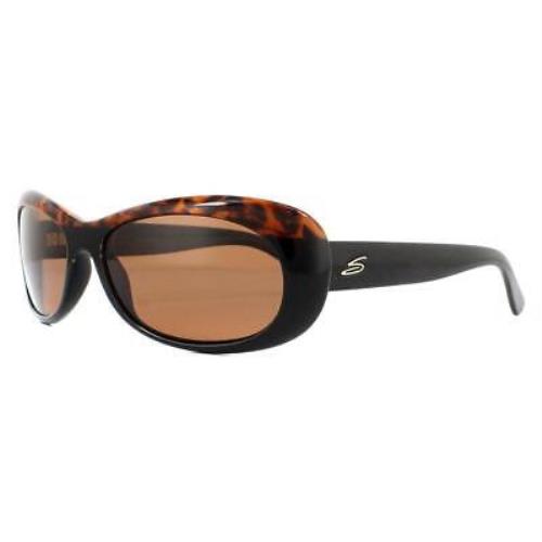 Serengeti Bella Sunglasses Shiny Black Cork Mineral Polarized Drivers