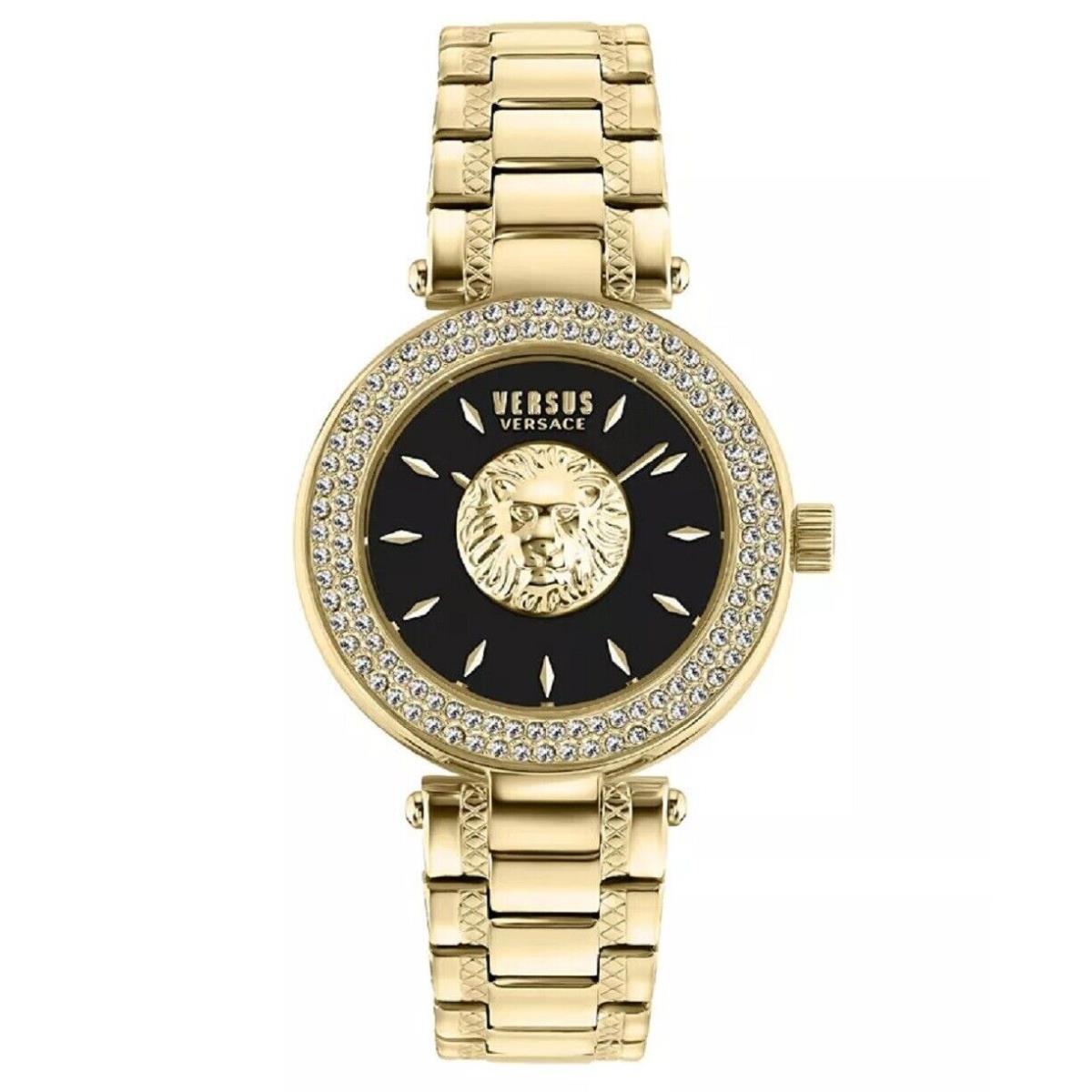 Versus Versace VSP646921 Women`s Brick Lane Lion Crystal 36MM Bracelet Watch