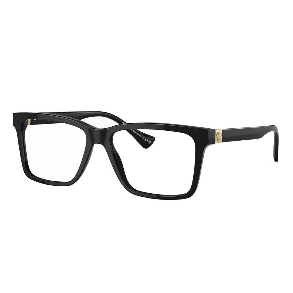 Versace VE 3328 GB1 Black Plastic Rectangle Eyeglasses 56mm