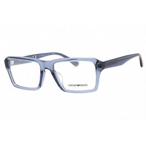 Emporio Armani 0EA3206F 5072 Eyeglasses Shiny Transparent Blue Frame 57mm