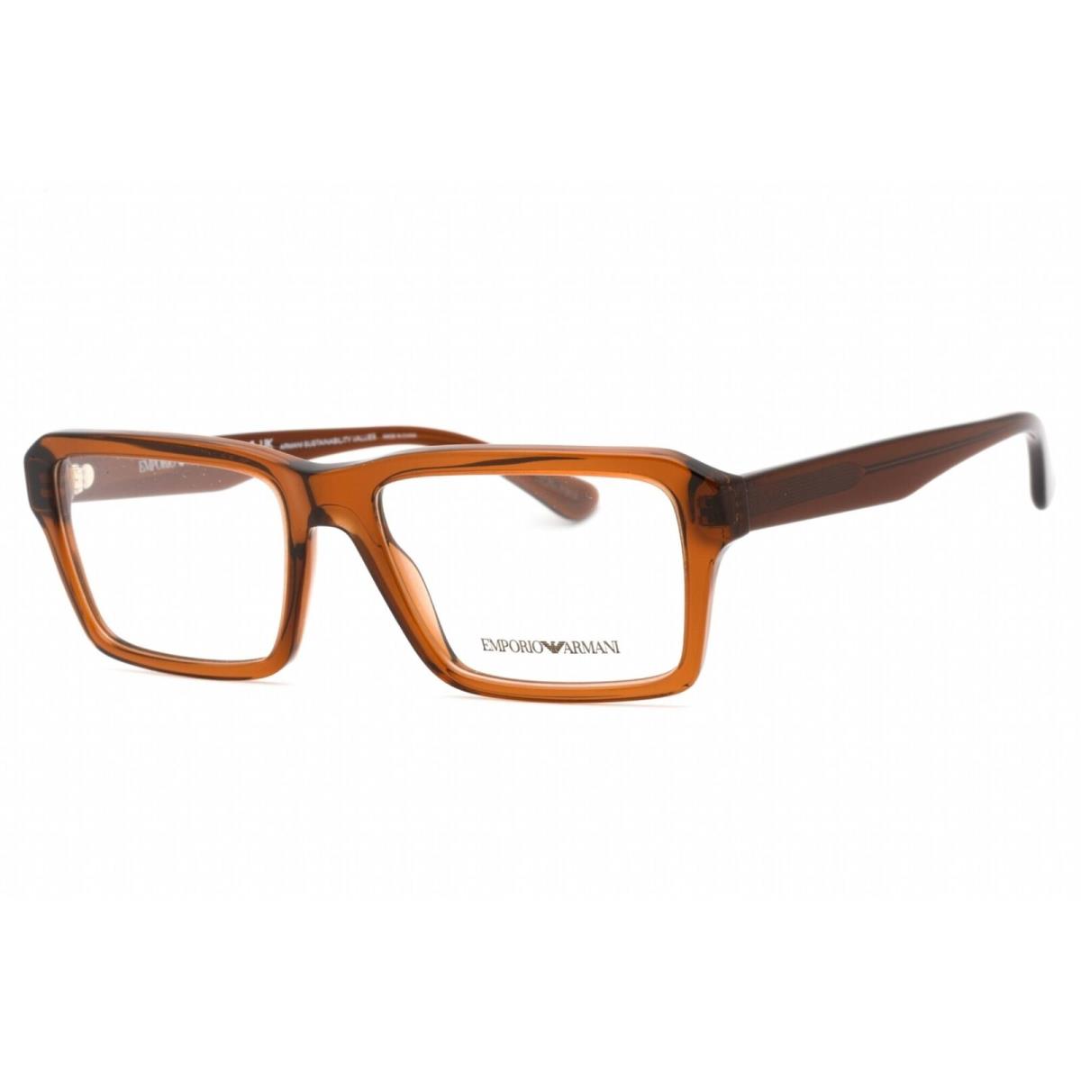 Emporio Armani Men`s Eyeglasses Shiny Transparent Brown Frame 0EA3206 5044