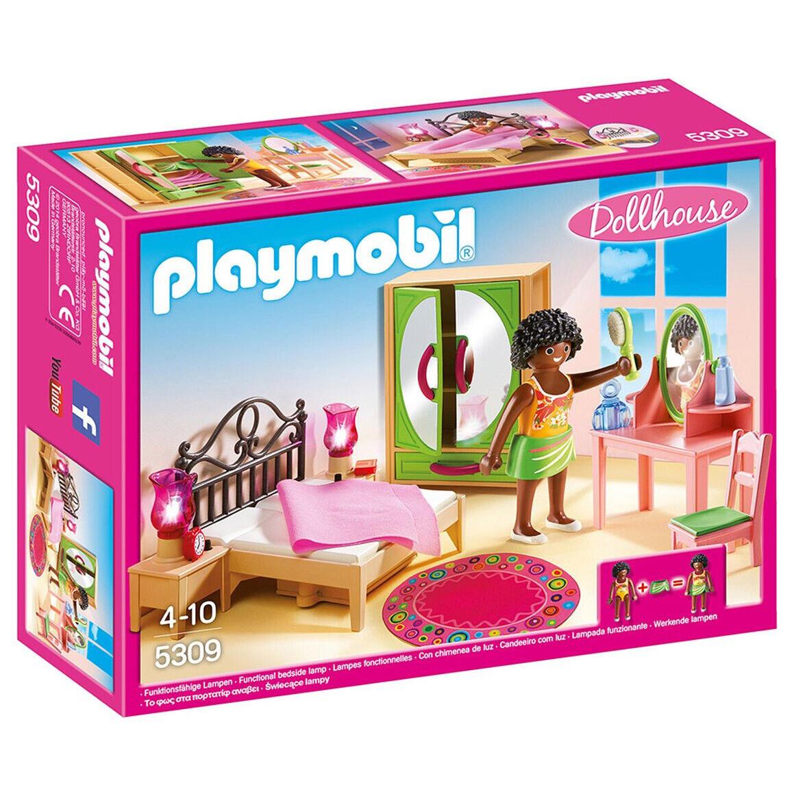 Playmobil 5309 Dollhouse Master Bedroom Room Bed Vanity Rug