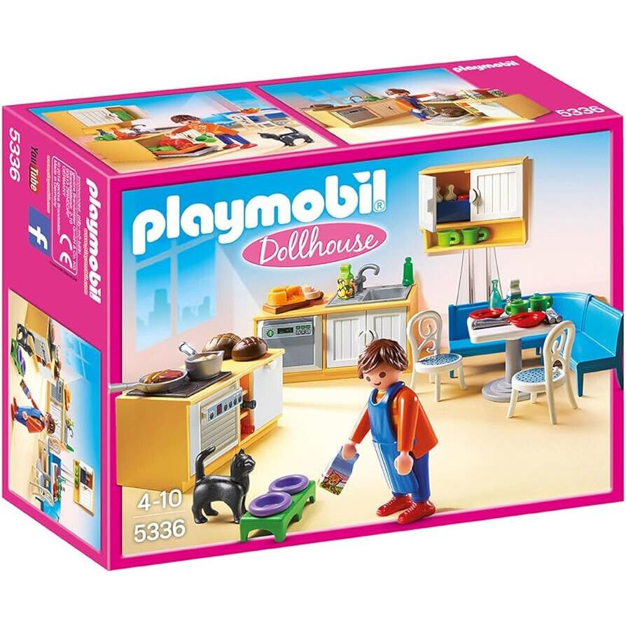 Playmobil 5336 Dollhouse Kitchen Dining Room Oven Chairs Sink