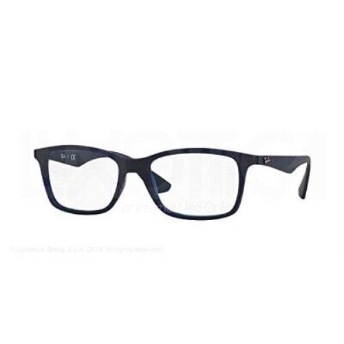 Ray Ban RX7047-5450-54 5450 Matte Transparent Blue Eyeglasses