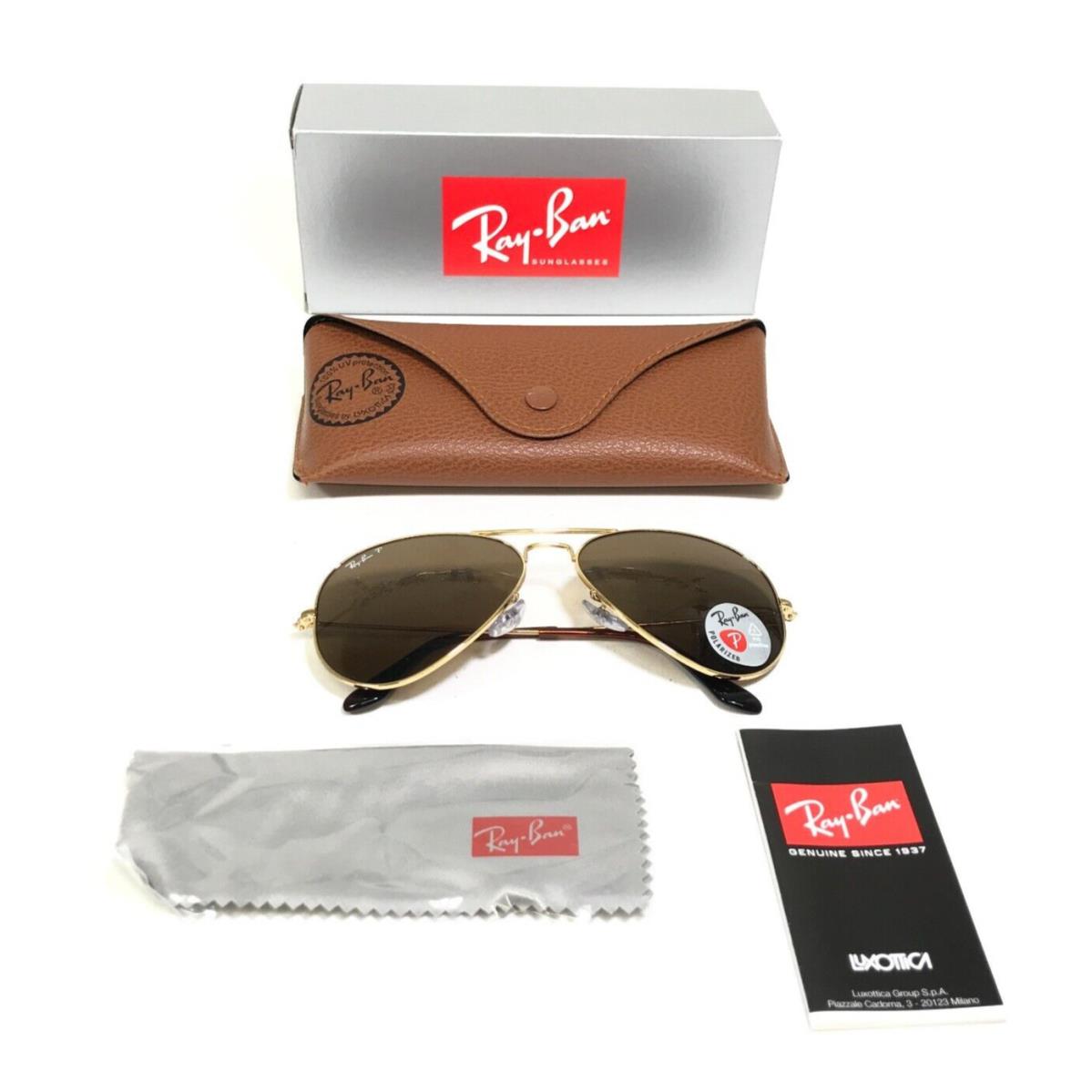 Ray-ban Sunglasses RB3025 Aviator Large Metal 001/57 Gold Frame Polarized 58 mm