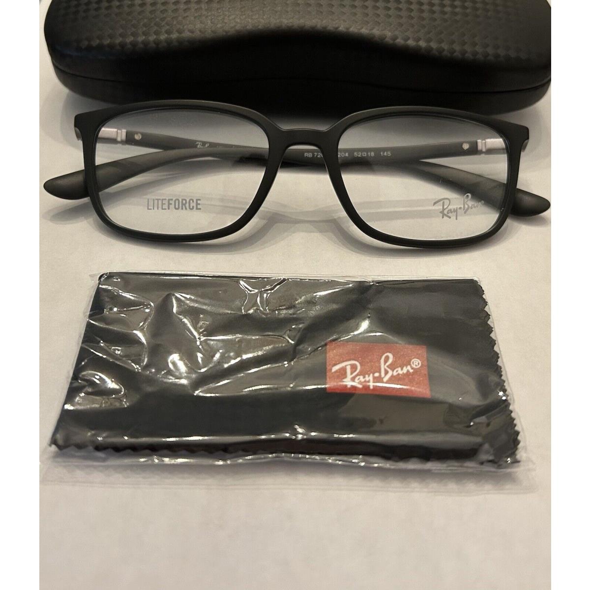 Ray Ban Eyeglasses Frames RB7208 5204 Liteforce Matte Black Square 52-18-145 - Frame: Black