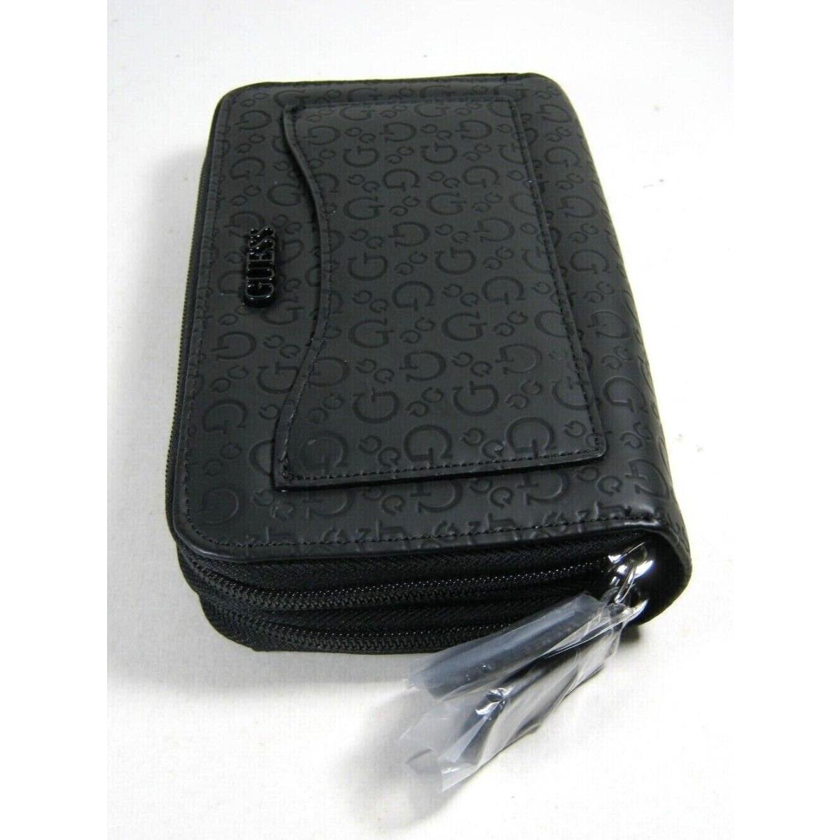 Guess Women`s Double Zip Signature G Print Tempe Slg Wallet Black