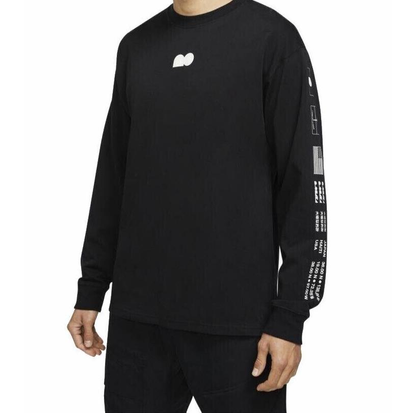 Nike Men`s S Naomi Osaka Long-sleeve Tennis T-shirt Black DV0003-010 Rare