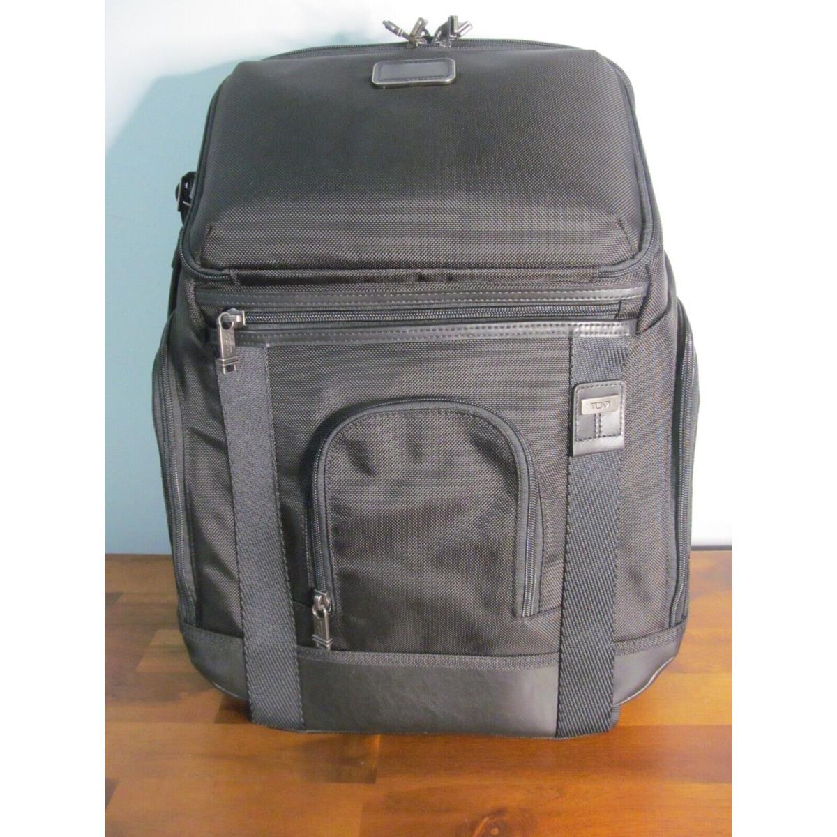 Tumi Phinney Large Black Backpack 15 Laptop Compartment Ftx Nylon Leather-nwt