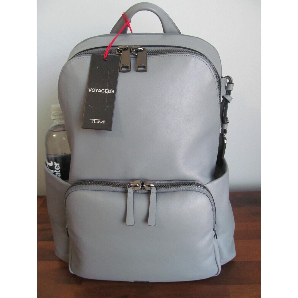Tumi Women`s Voyageur Gray Leather 15 Laptop Travel Backpack Trolley Sleeve
