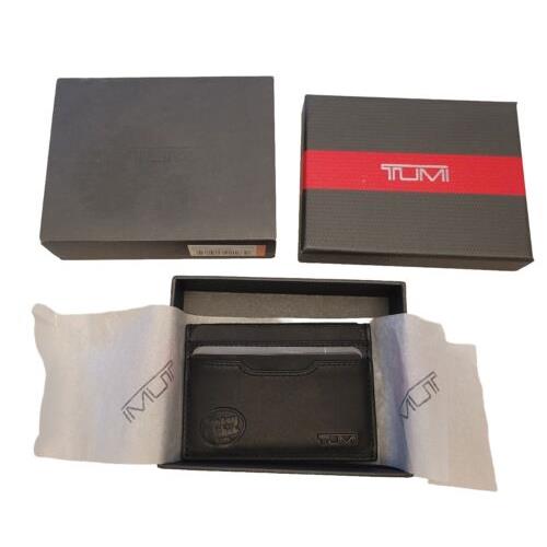 Tumi Delta Slg Money Clip Card Case Wallet with Rfid ID Lock Black Jersey Mikes
