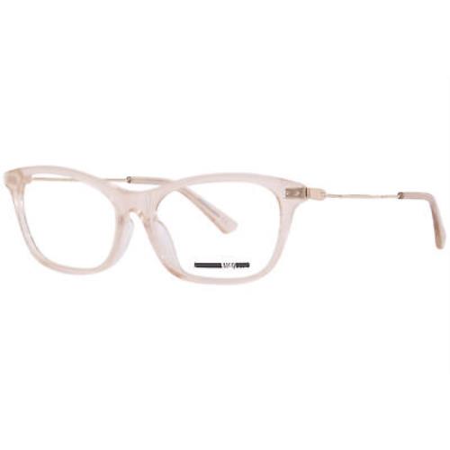 Alexander Mcqueen MQ0254OA 003 Eyeglasses Women`s Beige Transparent/gold 54mm