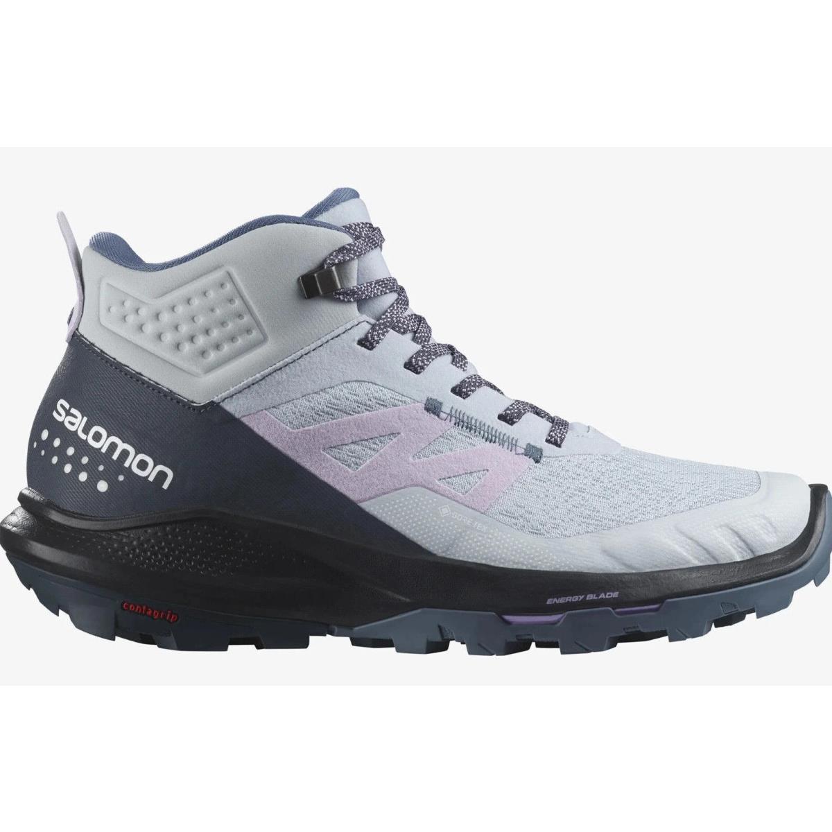 Salomon Women`s Outpulse Mid Gore-tex Hiking Boots Arctic Ice Select Size