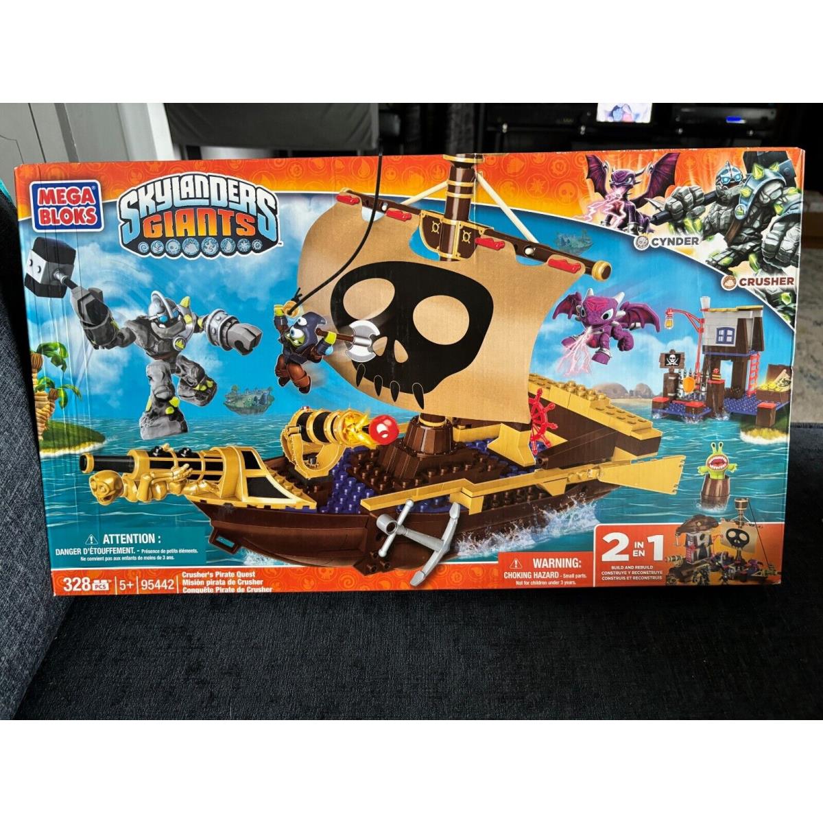 2012 Mega Bloks Skylanders Giants 328 Pc Set Crusher`s Pirate Quest 95442