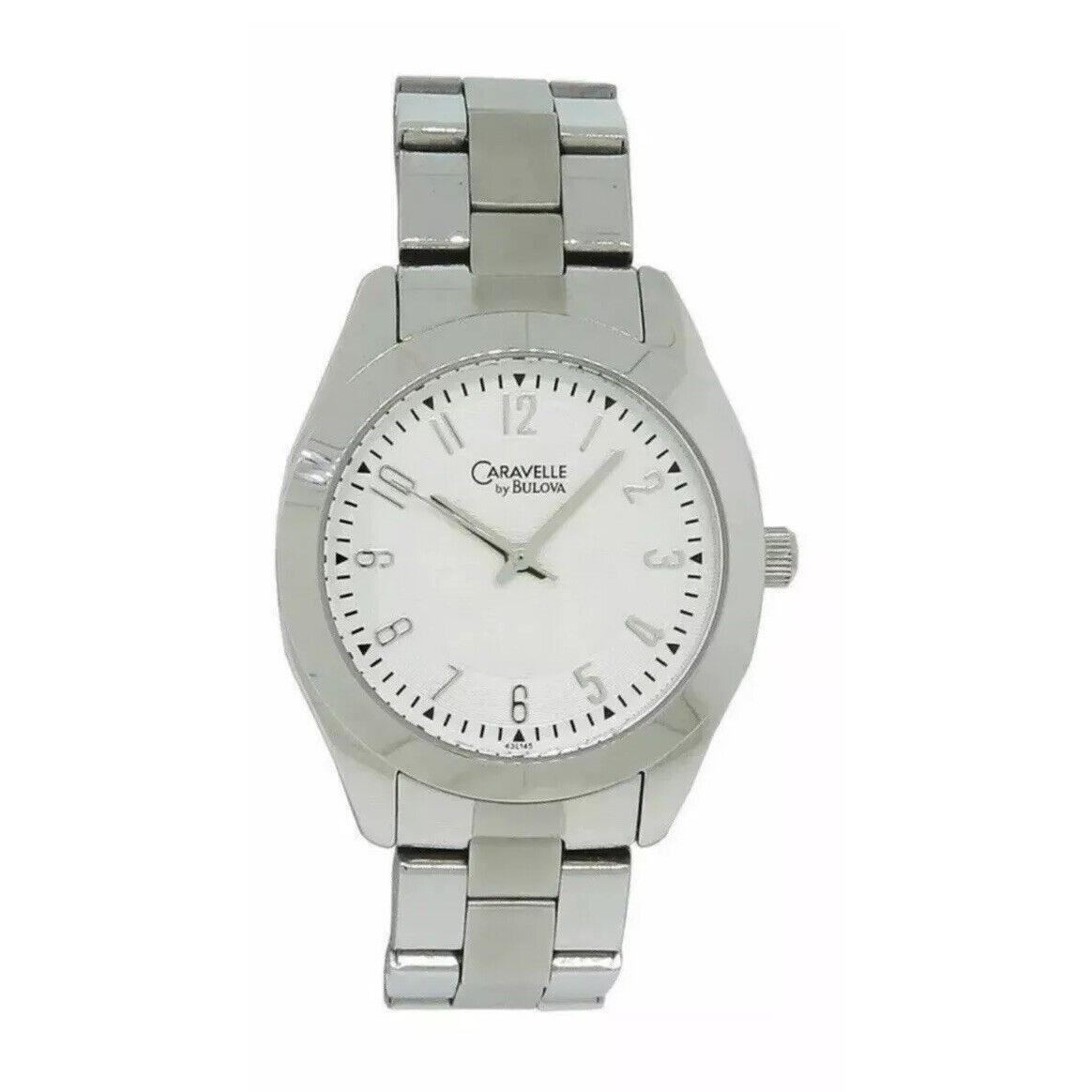 Caravelle by Bulova Women`s Boyfriend Style Analog Silver Tone Watch 43L145