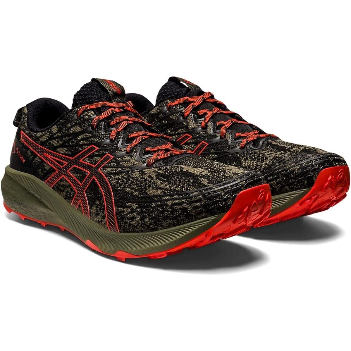 Asics Fuji Lite 3 Sneakers Mantle Green / Cherry Tomato - 300 - Mantle Green / Cherry Tomato - 300