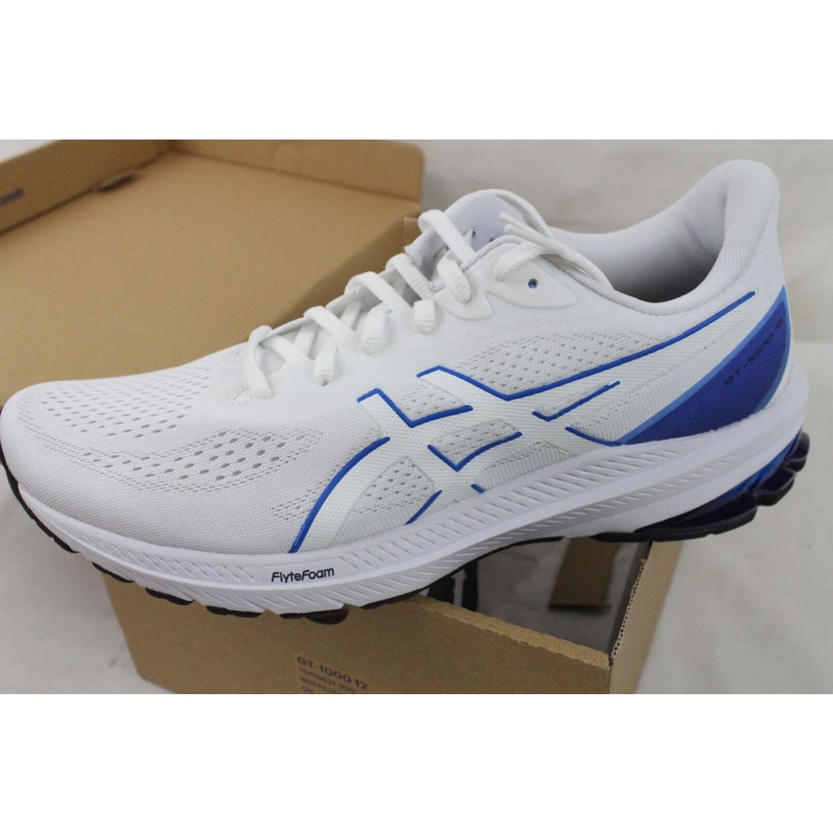 Asics Mens GT-1000 12 White Blue Running Shoe Sneakers 1011B631-100 Size 9 ZZ